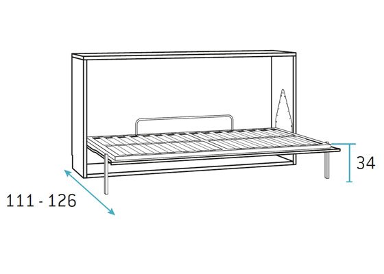 cama abatible horizontal 90 abierta