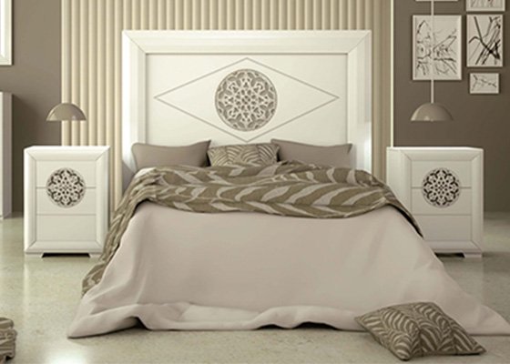dormitorio de matrimonio de madera blanco coleccion PINDOBLA 09