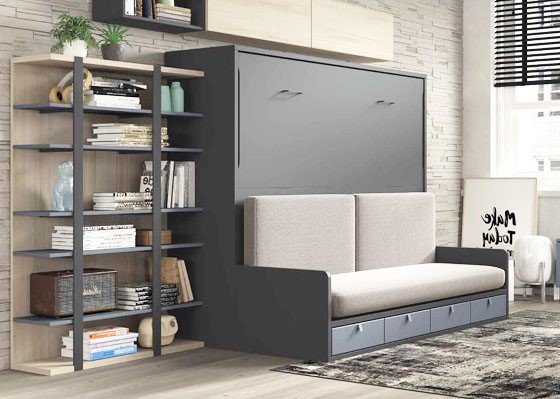 cama abatible horizontal con sofa 01