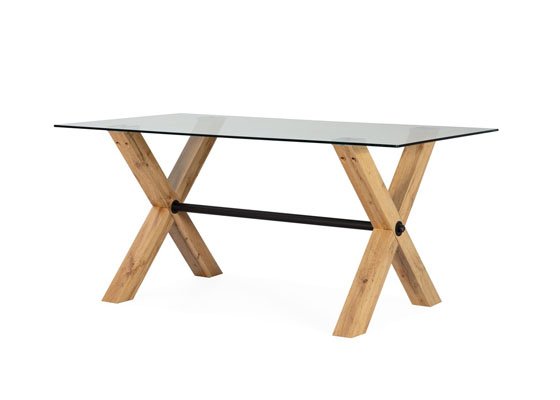 mesa en X con cristal 02