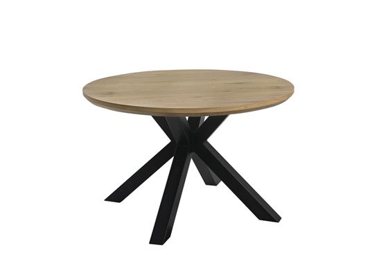 mesa redonda patas negras encimera madera