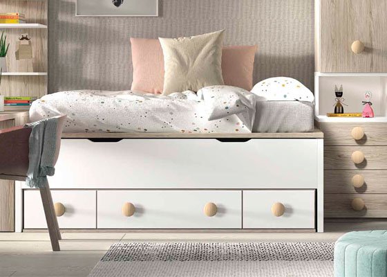 cama compacta blanca y madera2