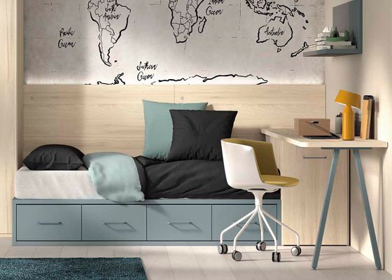 cama nido color verde agua