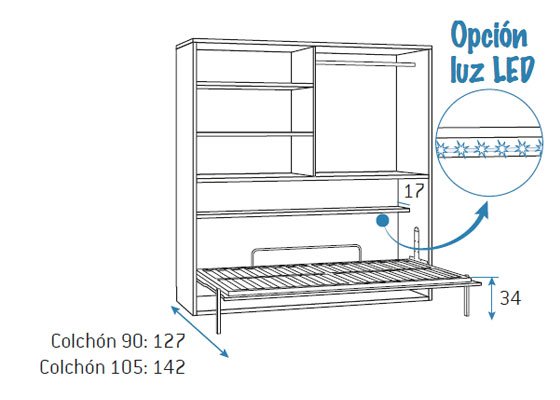 cama abatible horizontal 90 con armario 05