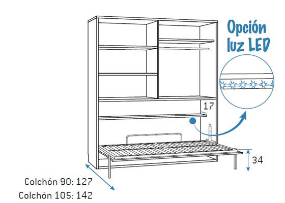 cama abatible horizontal 90 con armario corredera 04