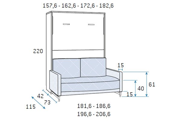 cama abatible vertical con sofa gris 135 03