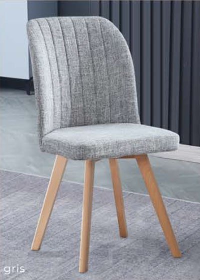 silla gris pata madera